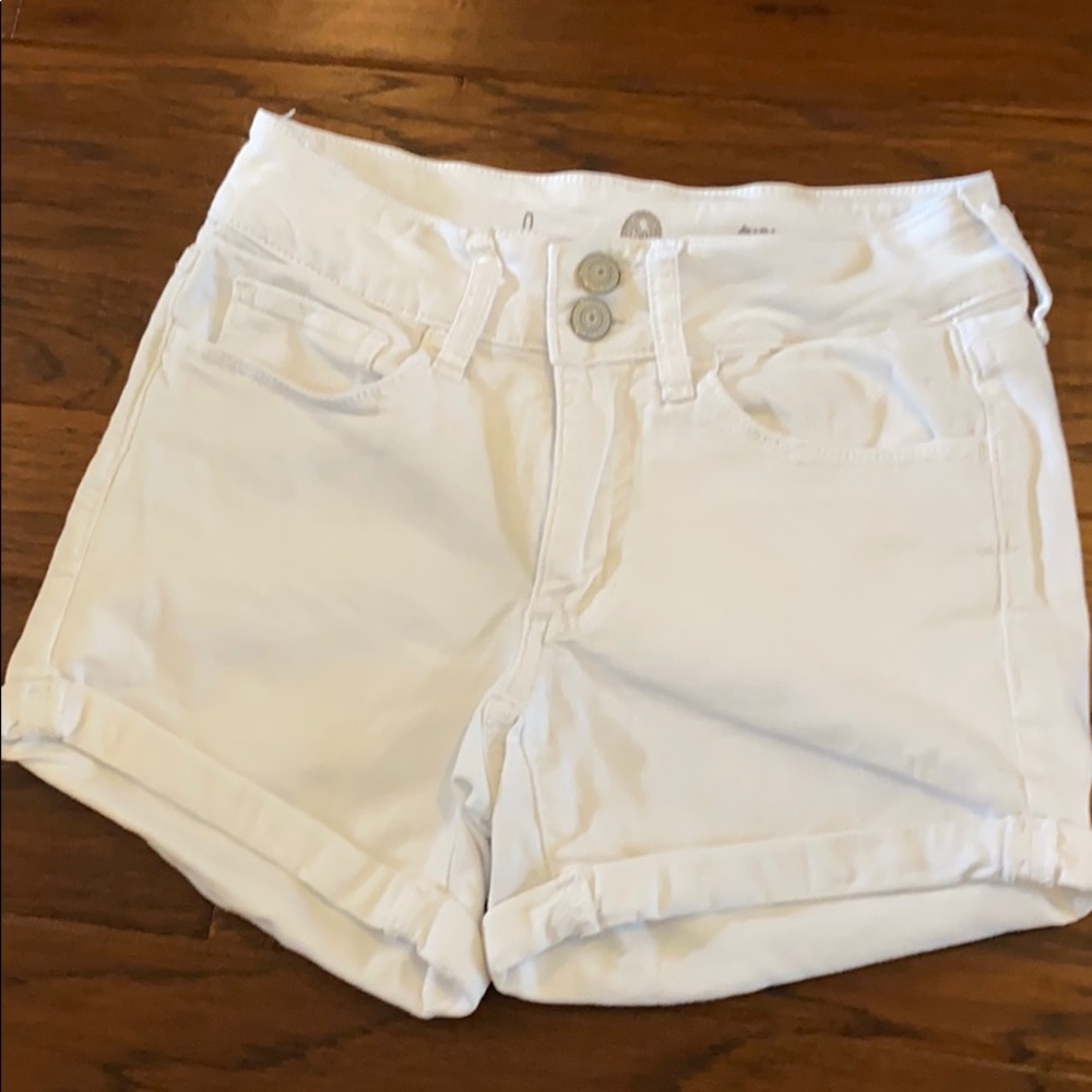 white midi shorts